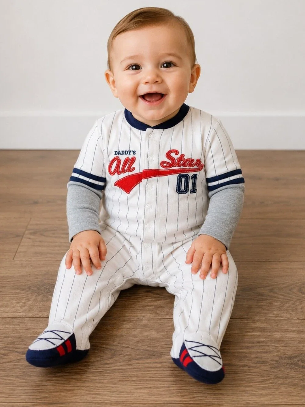 3m Baby All-Star Striped Footie pjs